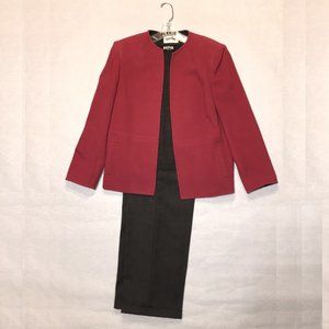 NWOT Kasper Dark Burgundy Grey Business Suit w/